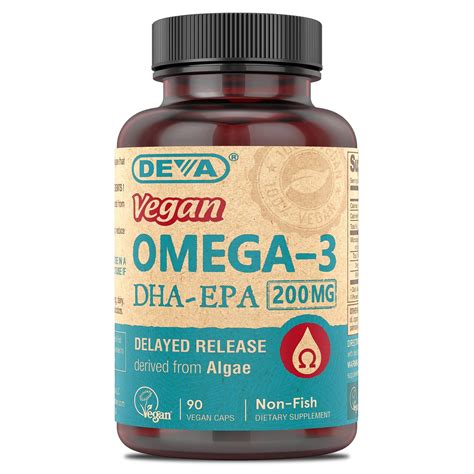 Deva, Vegan, Omega-3, DHA-EPA, 200 mg, 90 Vegan Caps : Amazon.in ...