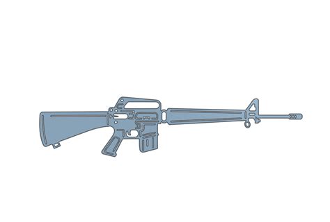 M16 rifle silhouette by AmirMakes - MakerWorld
