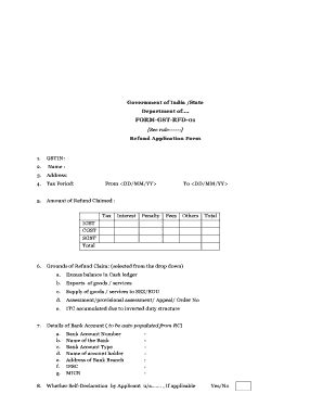 Fillable Online FORM -GST -RFD -01 - onlinelawsolutions.com Fax Email ...