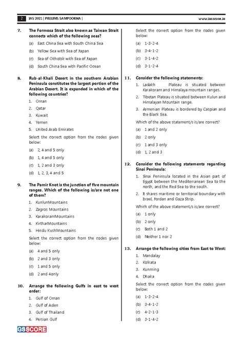 GS Score - Prelims Sampoorna Map Based Questions 2021 - English Medium ...