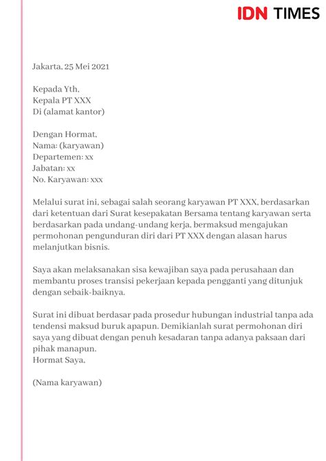 12 Contoh Surat Resign Kerja yang Baik dan Profesional