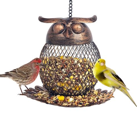 Evergreen Flag Garden Owl Decorative Bird Feeder