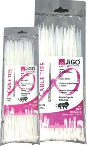 JIGO 200x2.5 & 250x3.6 CABLE TIE(PACK OF 100 Piece cable tie) Nylon ...