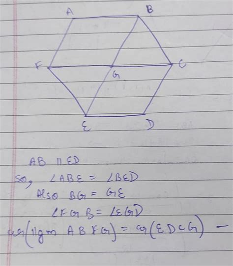 In the given figure, ABGF and GCDE areparallelograms, BC || FE. If ar ...