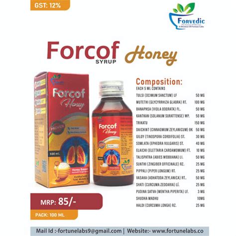 FORCOF HONEY Cough Syrup Fortune Labs