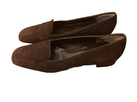 Salvatore Ferragamo Penny Loafer Heels, Brown Suede S… - Gem
