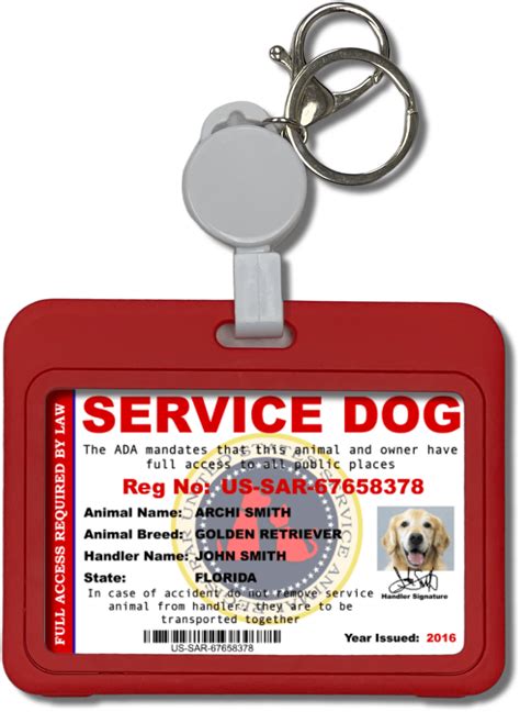 Red Plastic ID Badge Holder – US Service Animal Registrar