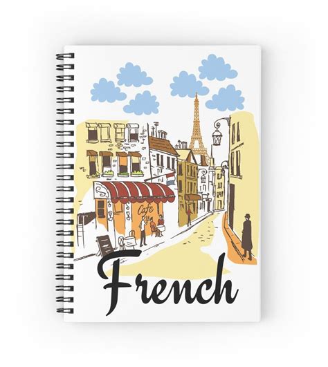 French Language Notes France Retro Cute Spiral Notebook