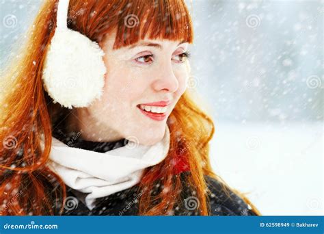 Redhead winter woman stock image. Image of outdoor, attractive - 62598949