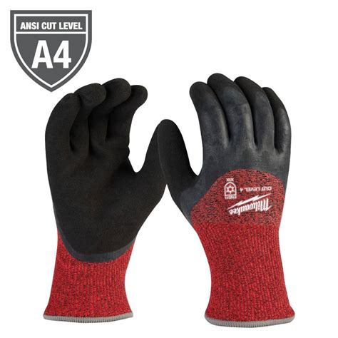 Buy X-Large Red Latex Level 4 Cut Resistant Insulated Winter Dipped ...