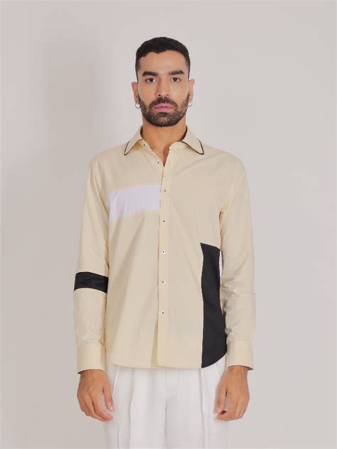 Yellow Color Block Shirt – Al Ustaad