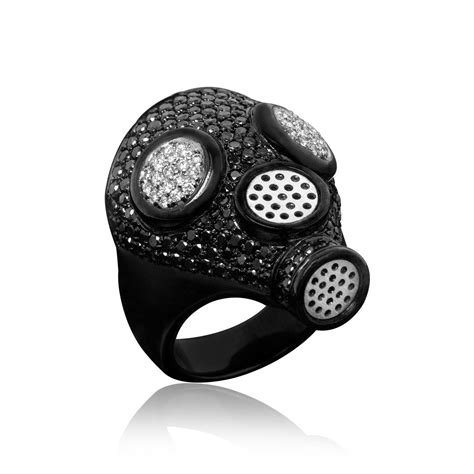 Black Diamond Gas Mask Ring // Black Gold (9) - Jason of Beverly Hills ...