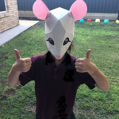 Buy Mouse Mask for a Kids Costume. Papercraft Pdf Low Poly Mask. Make ...