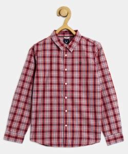 Allen Solly Boys Checkered Casual Red Shirt - Buy Allen Solly Boys ...
