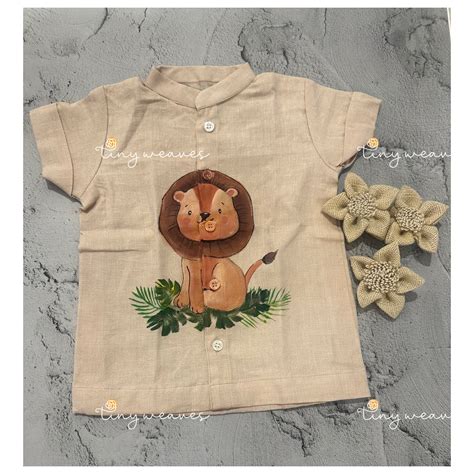 Cream lion shirt – TinyWeaves