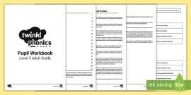 Level 6 Twinkl Phonics Pupil Workbook Guidance Pack
