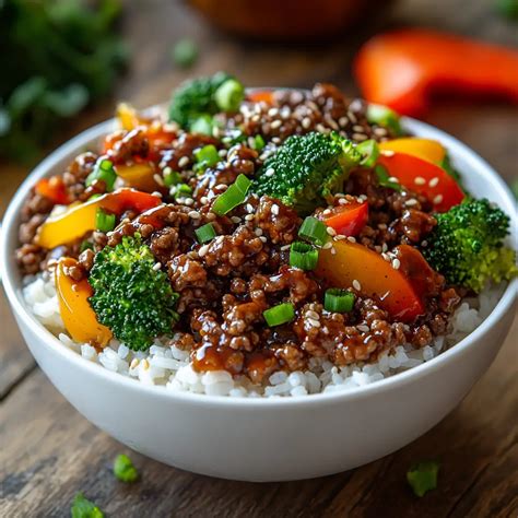 Ground Beef Teriyaki Rice Bowls - Meatydelights