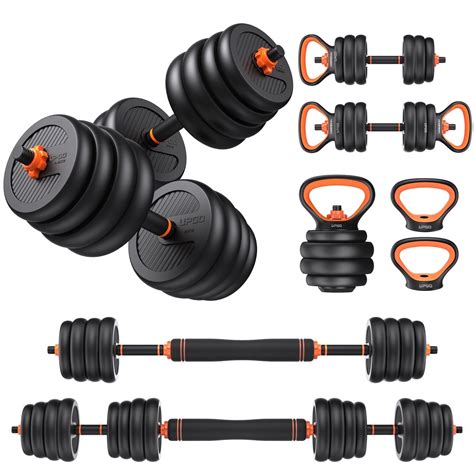 UPGO Adjustable Dumbbell Set, 50lb Free Weight Set with Connector Bar, 6 in 1 Workout Gear with ...