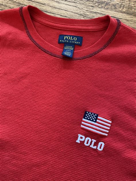 Polo Ralph Lauren American Flag Logo Spellout Long Sl… - Gem