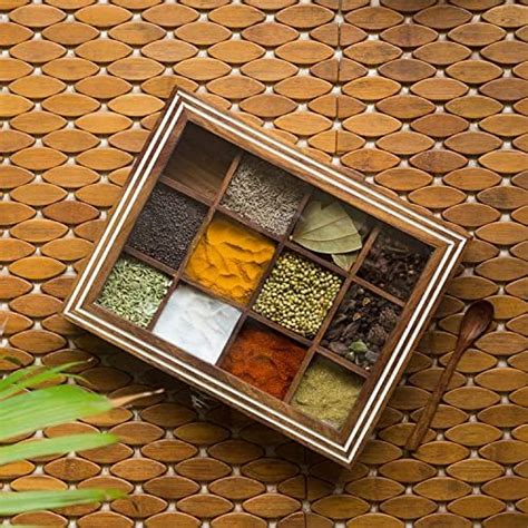 Buy ExclusiveLane Wooden Spice Box Set for Kitchen with Container ...