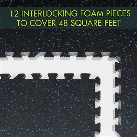 Buy Rubber Top Thick Exercise Puzzle Mat Blue 24 in. x 24 in. x 0.75 in ...