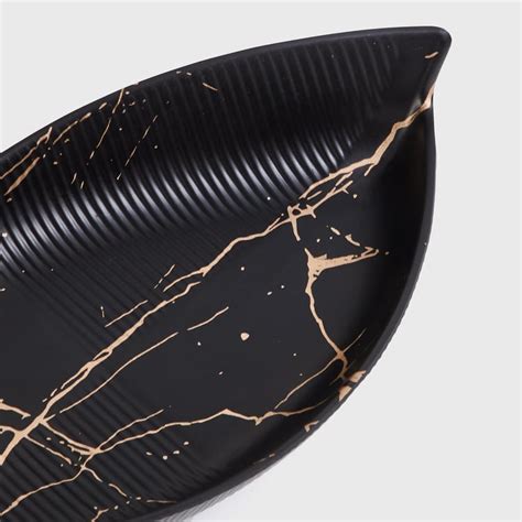 Buy Silvano Melamine Printed Leaf Shaped Serving Platter - 28x13cm from ...