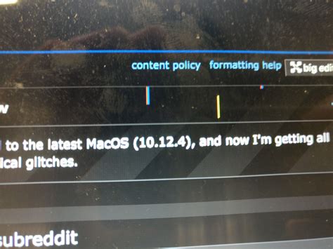 Graphics Glitches in Macbook Air after MacOS Update 10.12.4 : apple