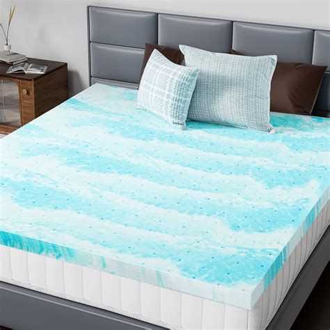 Snapklik.com : Memory Foam Mattress Topper Queen, 2 Inch Thick Gel Infused Bed Toppers For Queen ...