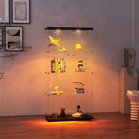 Zipzop Modern 64.5'' Glass Display Cabinet in Clear with India | Ubuy