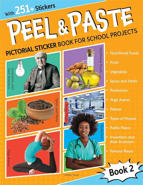 Peel and Paste Pictorial Sticker Book For School Projects Book 2 - Won ...