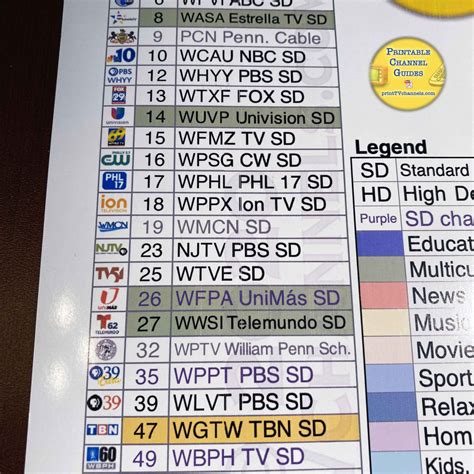 Verizon Tv Channels List Printable - Educational Printable Activities