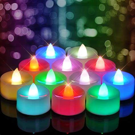 Homemory 24 Pack Colour Changing LED Tea Lights, Flameless Tealight ...