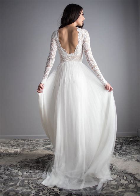 Zoey Scoop Back Dress | Romantic Long Sleeve Gown | Wear Your Love | Wedding dresses lace, Indie ...