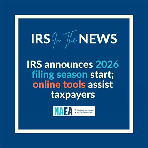 IRS announces first day of 2026 filing season; online tools and resources help with tax filing