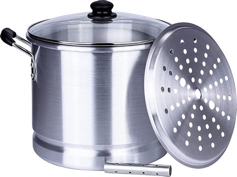ARC USA Aluminum Tamale Steamer Pot Stock Pot with Steamer Rack ...