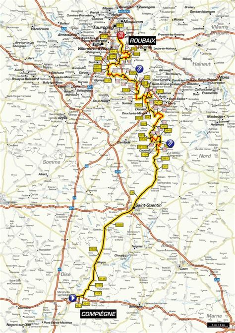Image result for Paris-Roubaix Course Map