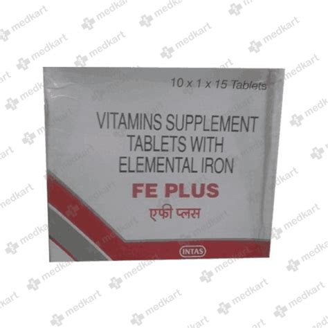 FE PLUS TABLET 15'S, Price, Composition & Generic Alternatives - Medkart