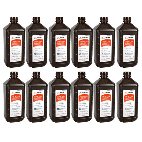 (12) Swan Hydrogen Peroxide 3% Topical Solution USP 32Oz First Aid Antiseptic for Treatment of ...
