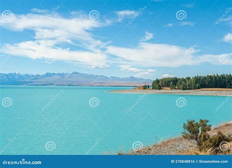 Lake Pukaki in New Zealand stock photo. Image of oceania - 270848816