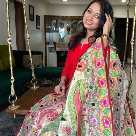 Hand Embroidered And Hand Painted Chanderi Dupatta - Beige With Multi ...