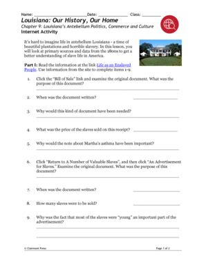 Louisiana Our History Our Home Workbook Answers - Fill and Sign ...