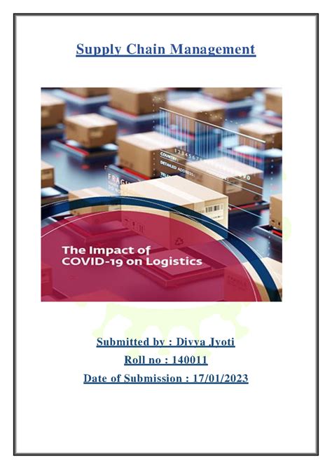 Sustainable Supply Chain Management in Logistics: A Term Paper (SCM 101 ...