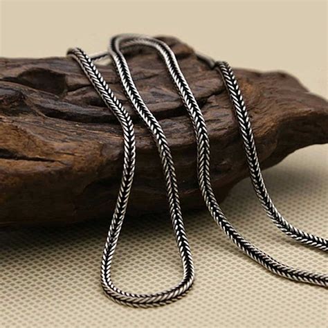 LeCalla - Buy 925 Sterling Silver Italian Design Antique Foxtail Chain ...