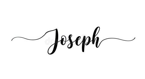 Elegant Cursive Name Joseph Stock Illustration - Illustration of black ...
