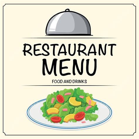Restaurant Menu With Salad Clipping Poster Clip Art Vector, Clipping ...