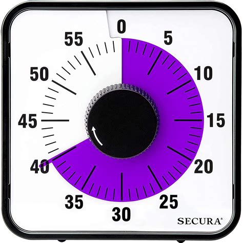 Secura 60-Minute Visual Countdown Timer, 7.5-Inch Oversize Classroom ...