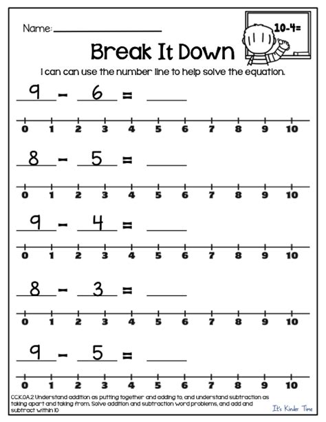 Using a Number Line 1st Grade 的图像结果
