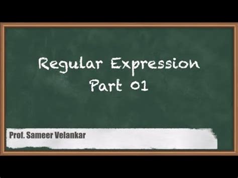 Regular Expression Part 1 - Regular Languages and Regular Expressions ...