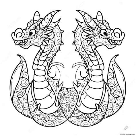 Two Headed Dragon Coloring Page (58403-46213)