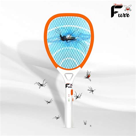 Mosquito Furr Rechargeable Mosquito Racket Fly Swatter Electric Insect ...